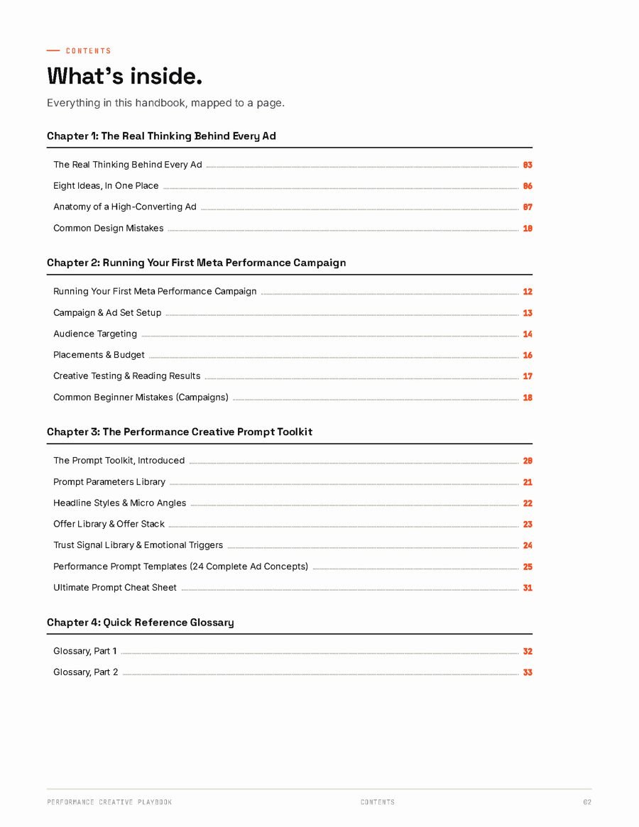 Playbook page preview: table of contents